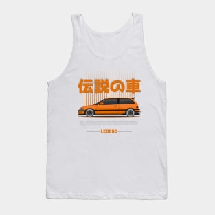 Midnight Racer Orange Kanjo EF JDM Tank Top